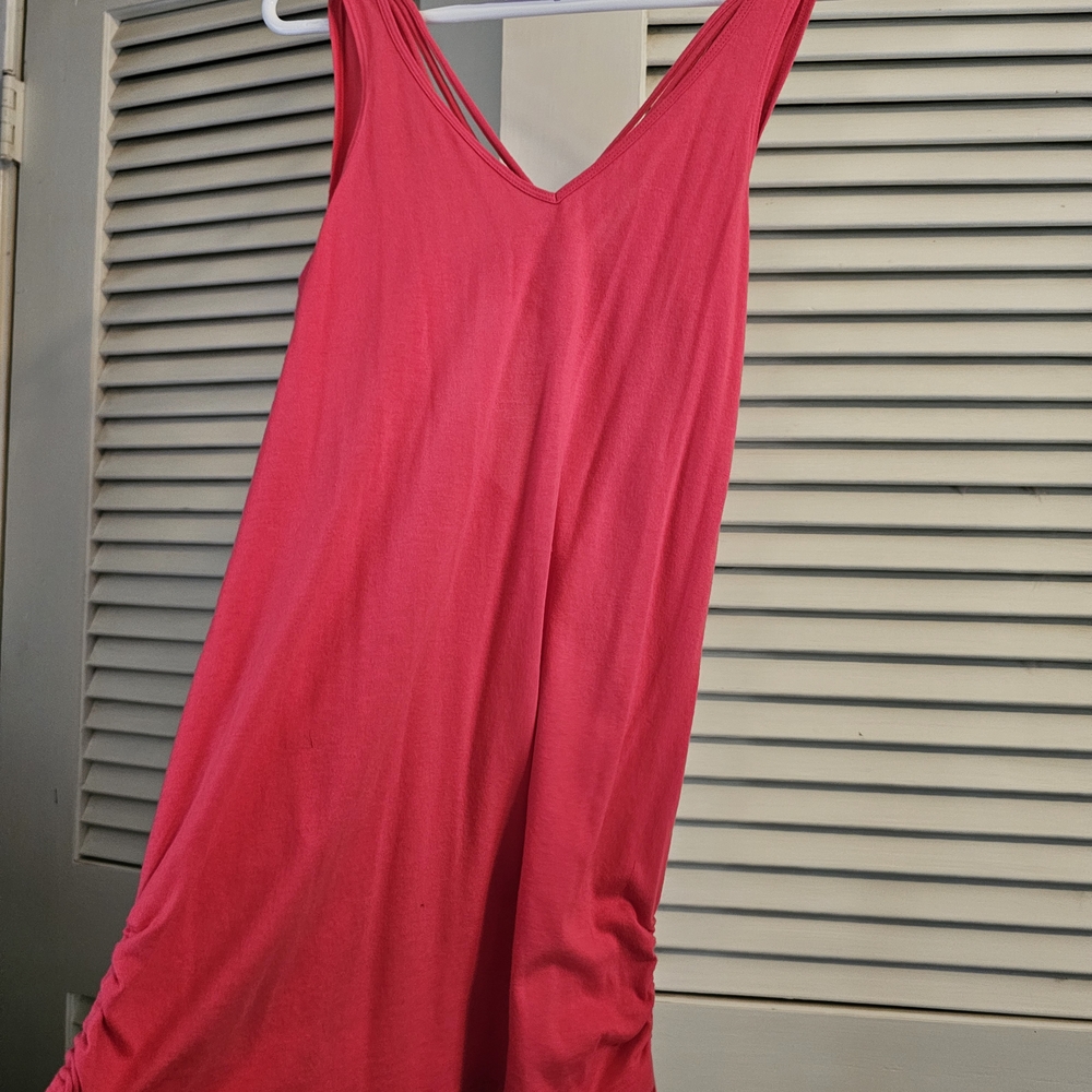 Vibrant Coral Sleeveless Dress